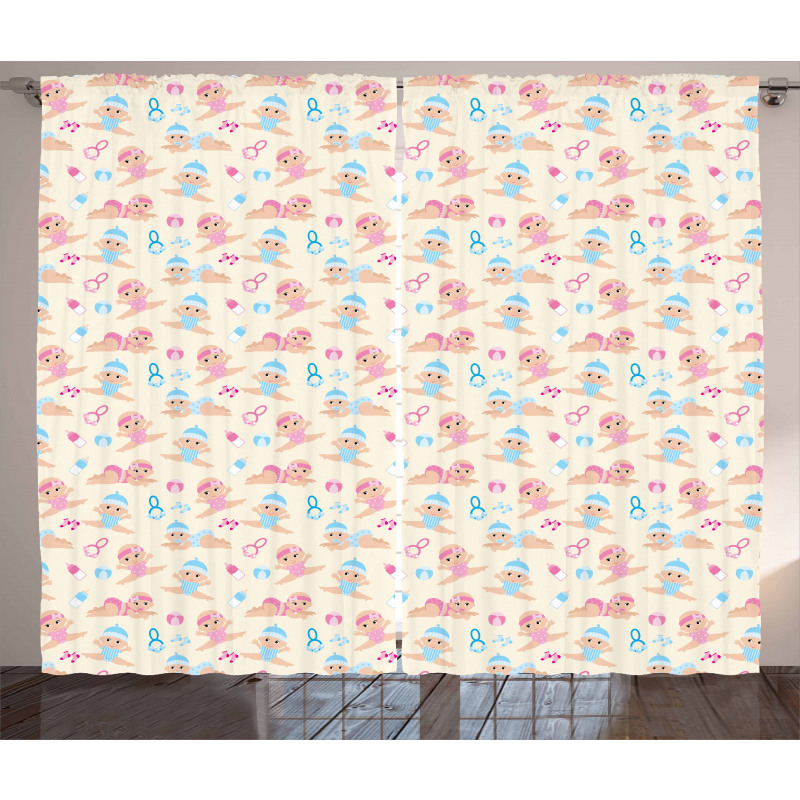 Brother and Sister Rattle Curtain