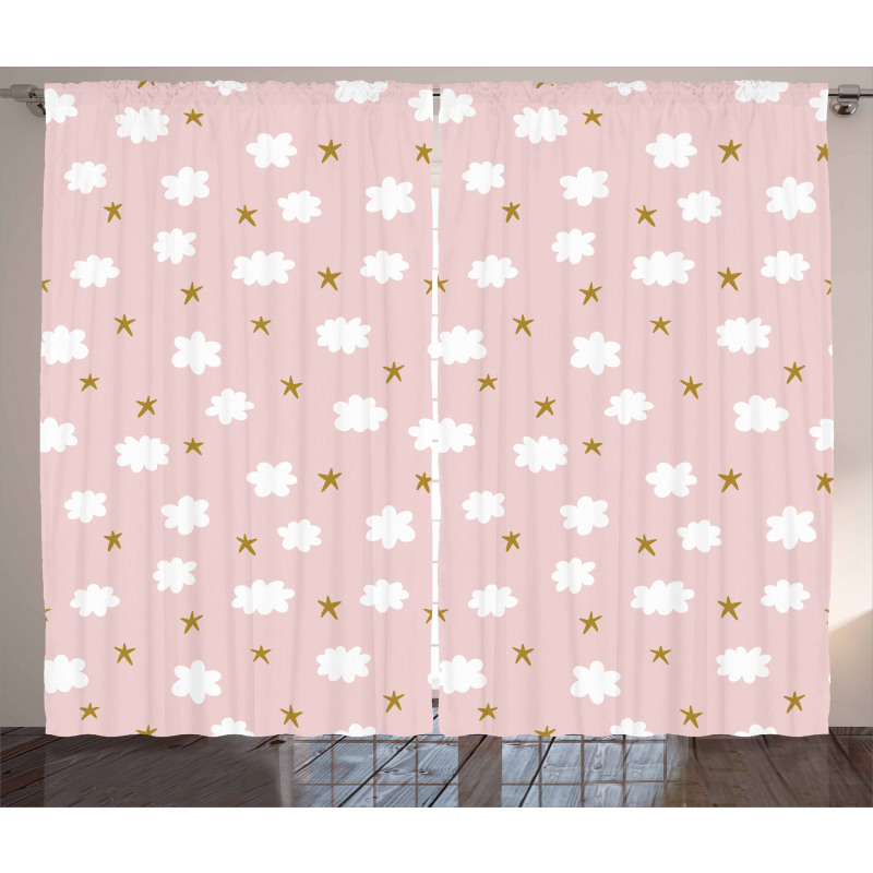 Stars and Clouds Pattern Curtain