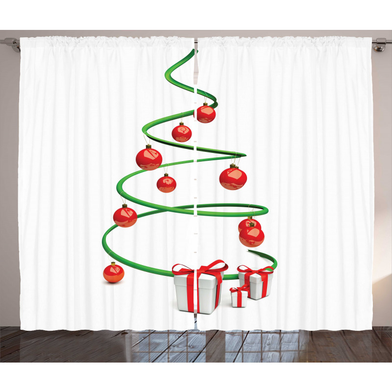 Abstract Xmas Tree Curtain