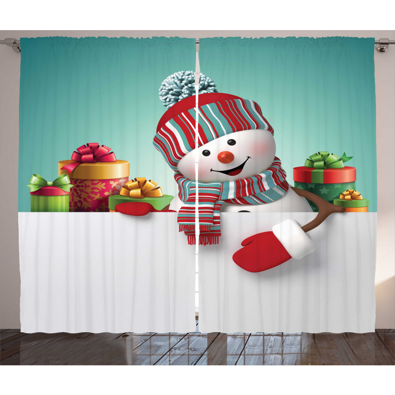 Snowman and Boxes Curtain