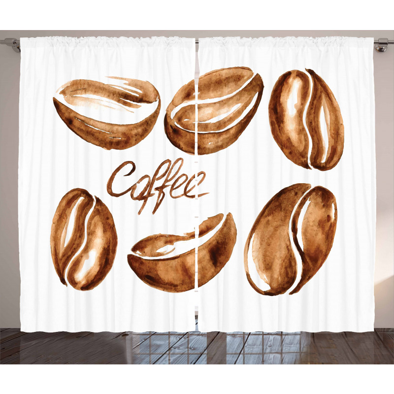 Watercolor Effect Beans Curtain