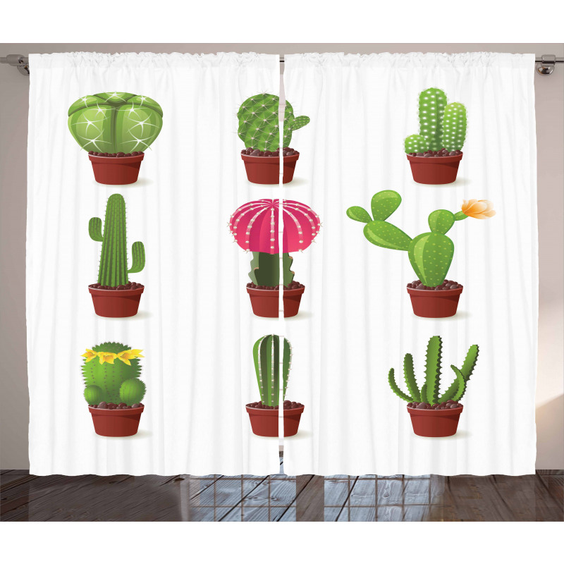 Plant Variety Cartoon Curtain