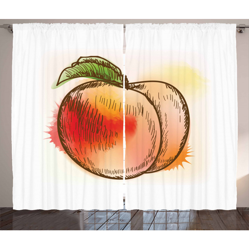 Fresh Fruit Sketch Art Curtain