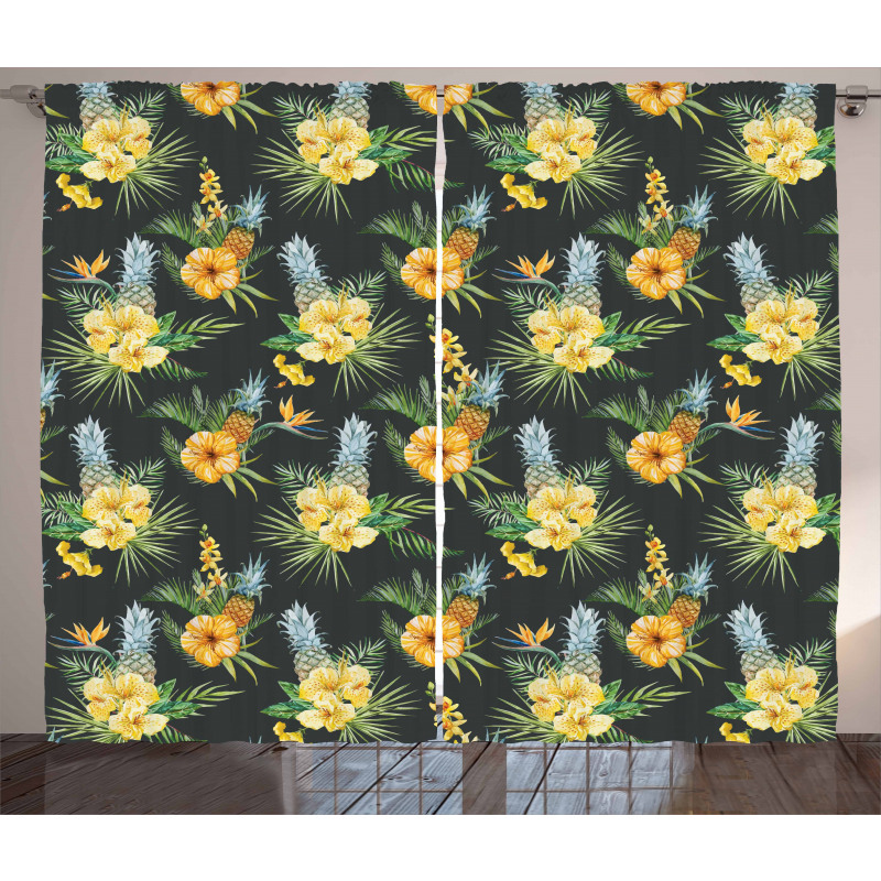 Tropic Flower Design Curtain