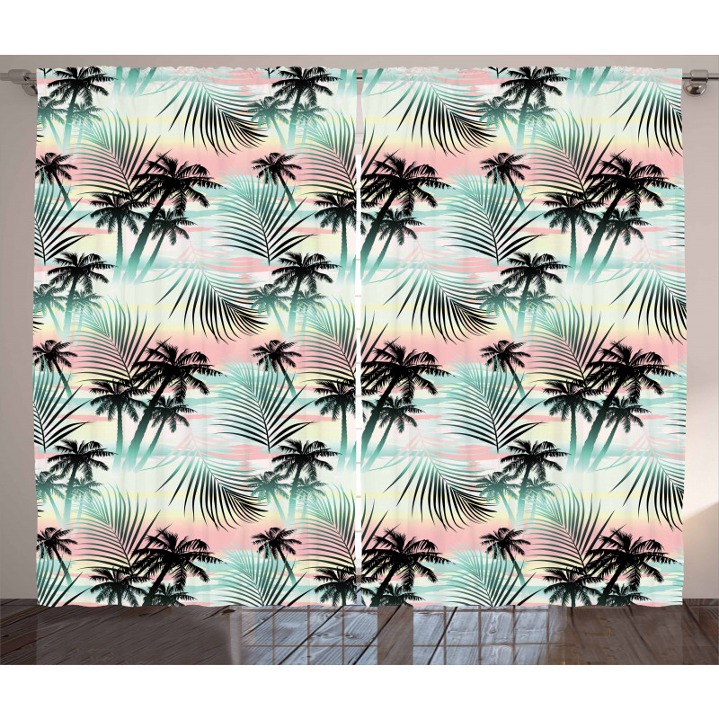 Summer Palm Trees Fern Curtain