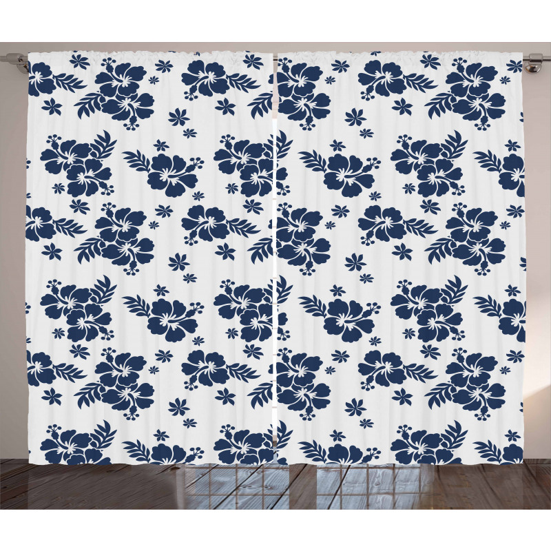 Monochrome Flower Art Curtain