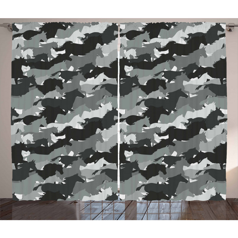 Mustang Herd Animals Curtain