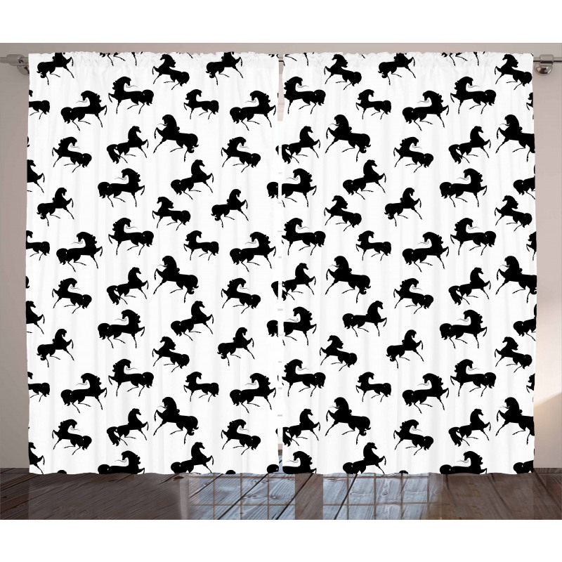 Monochrome Farm Animal Curtain