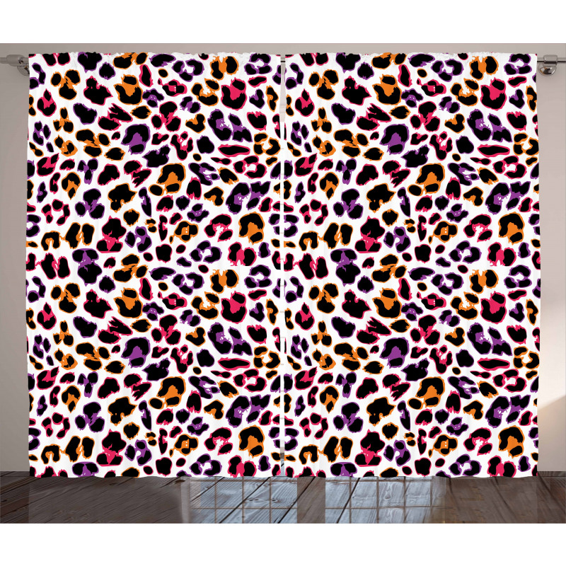 Safari Leopard Animal Motif Curtain