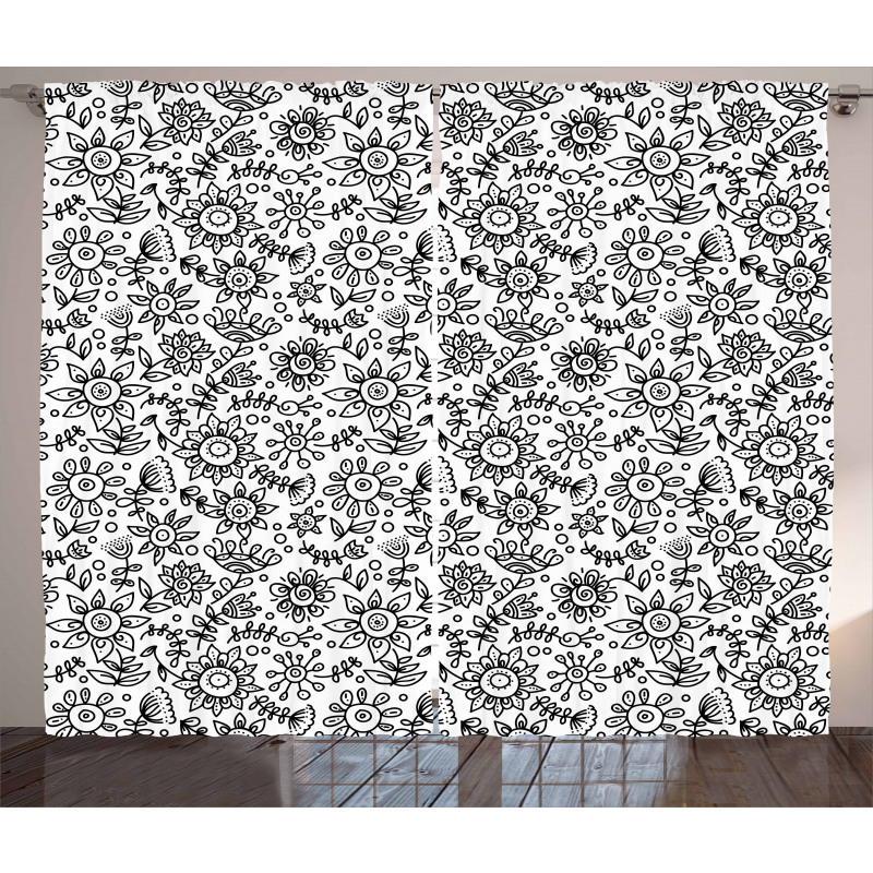 Floral Sketch Curtain