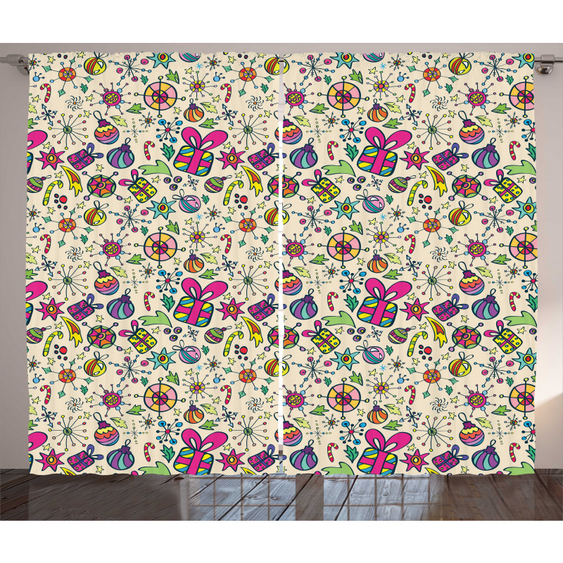 Lively Rich Doodle Curtain