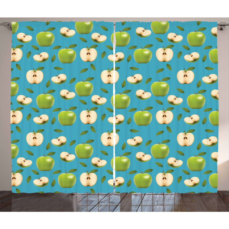 Raw Granny Smith Fruits Curtain