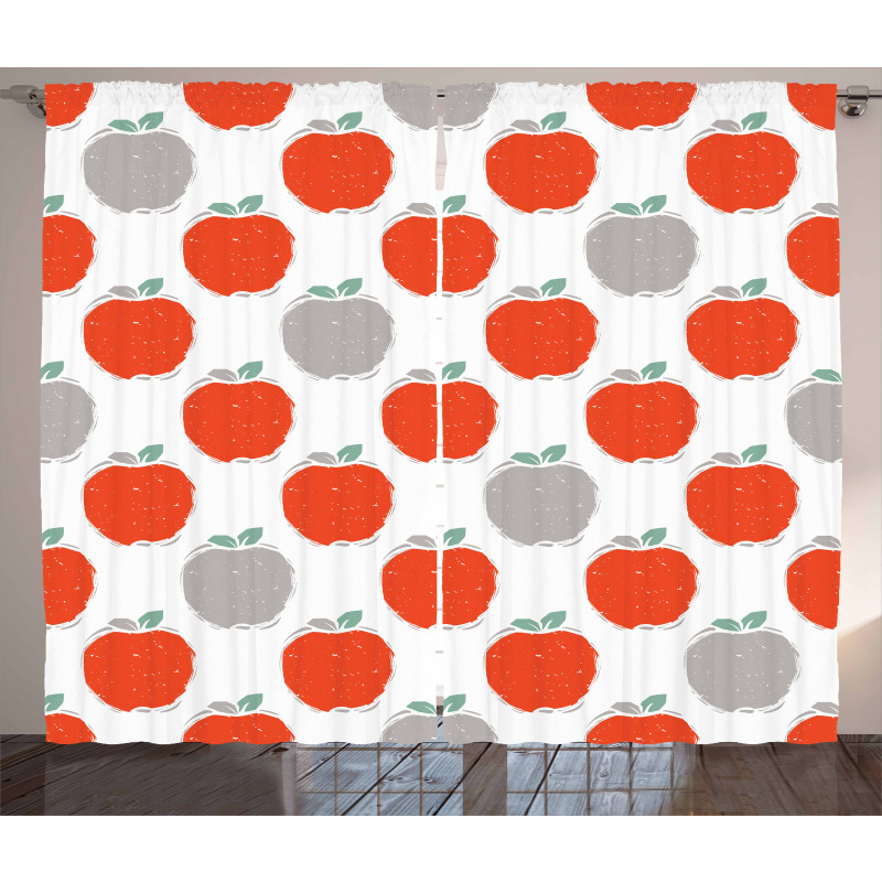 Doodle Style Fruit Curtain