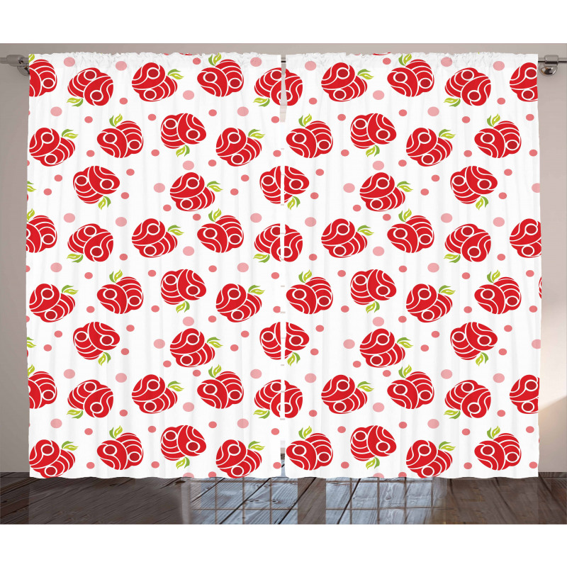 Curved and Dotted Fruit Curtain