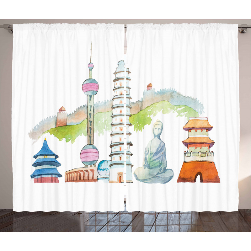 Landmarks Watercolor Curtain