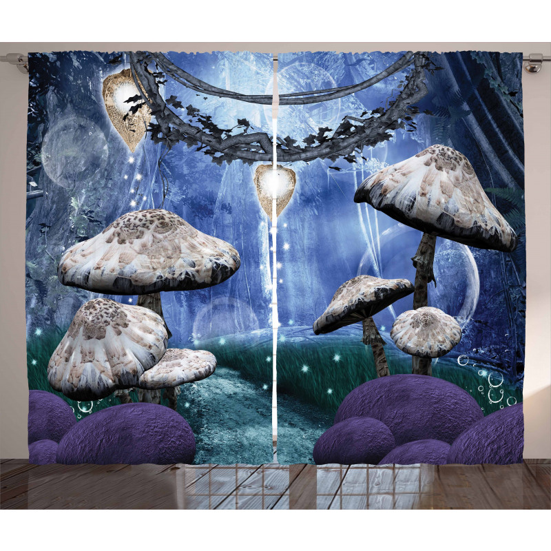 Dreamy Forest Mushroom Curtain