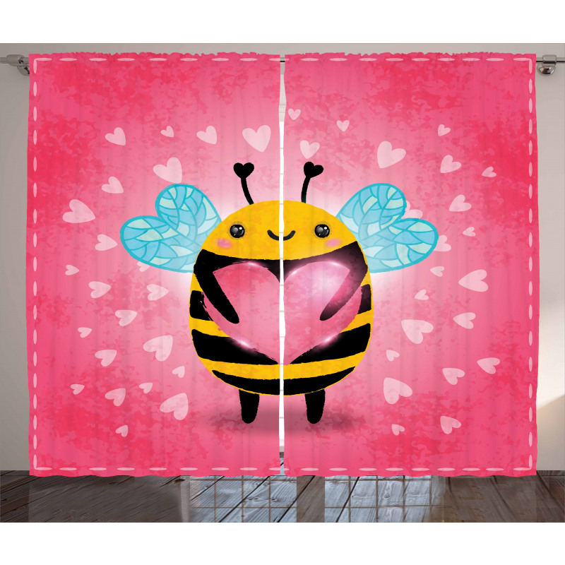 Bumblebee Cartoon Curtain