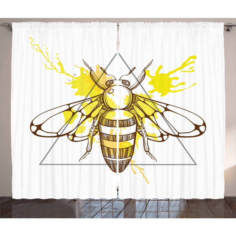 Color Splashed Bee Curtain