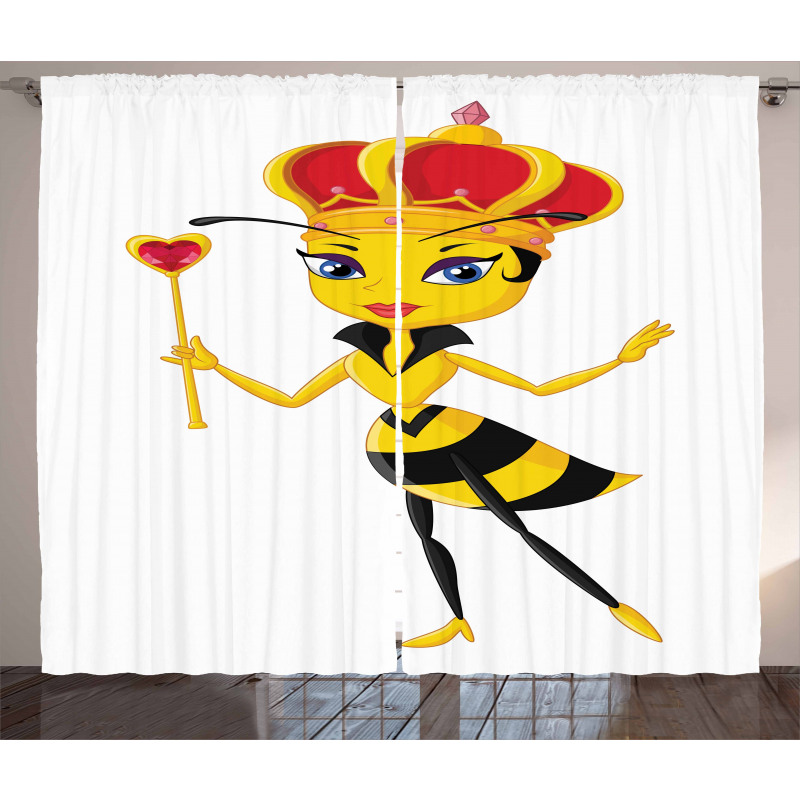 Cartoon Style Bee Curtain