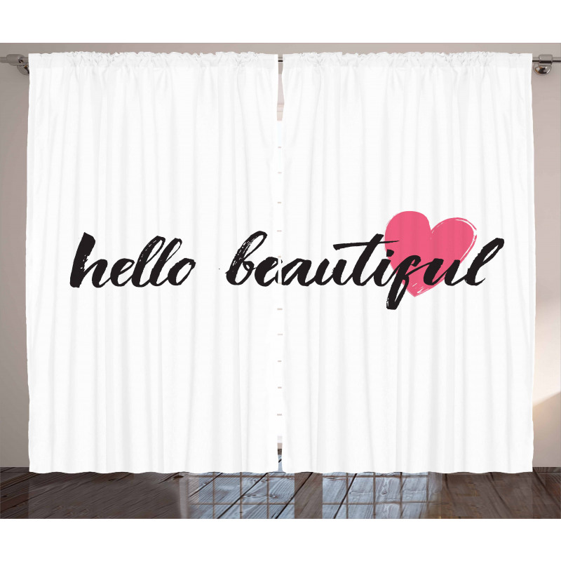 Pink Heart for Loved Ones Curtain