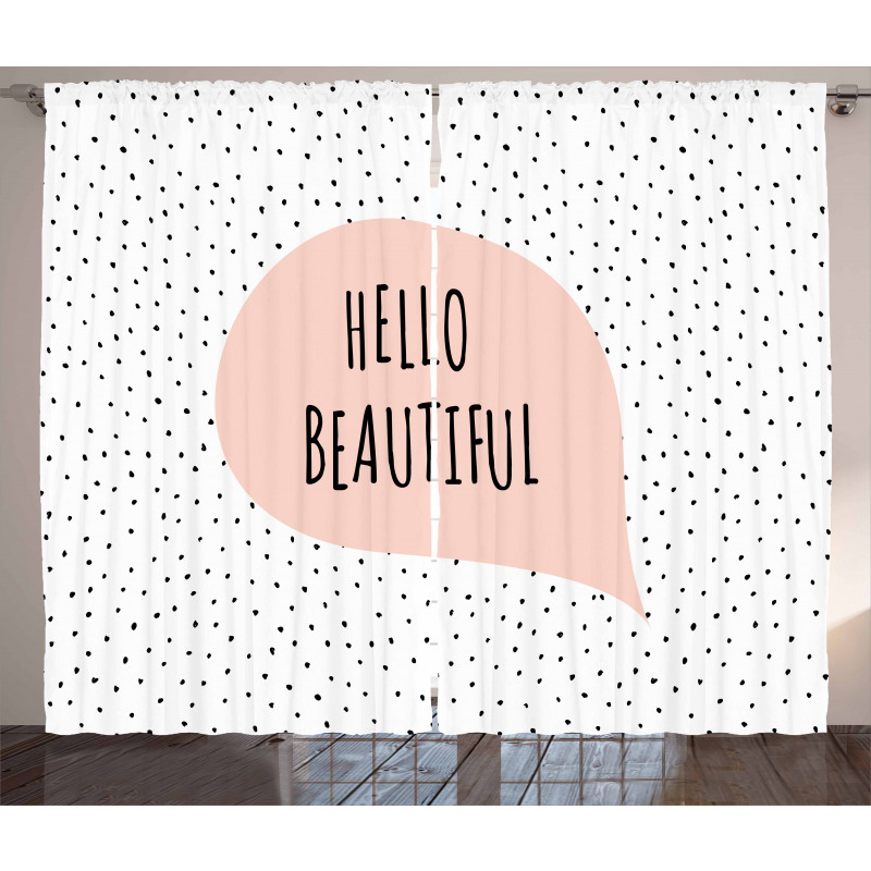 Romantic Message Pastel Curtain