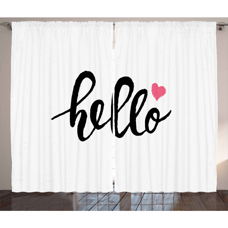 Message with Heart Curtain
