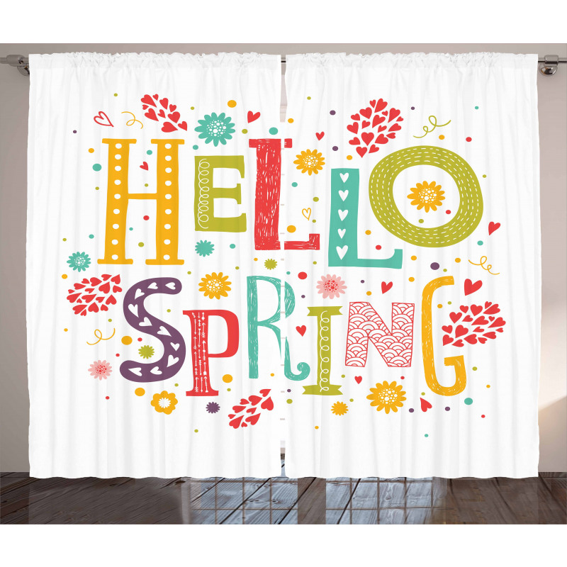 Colorful Spring Elements Curtain