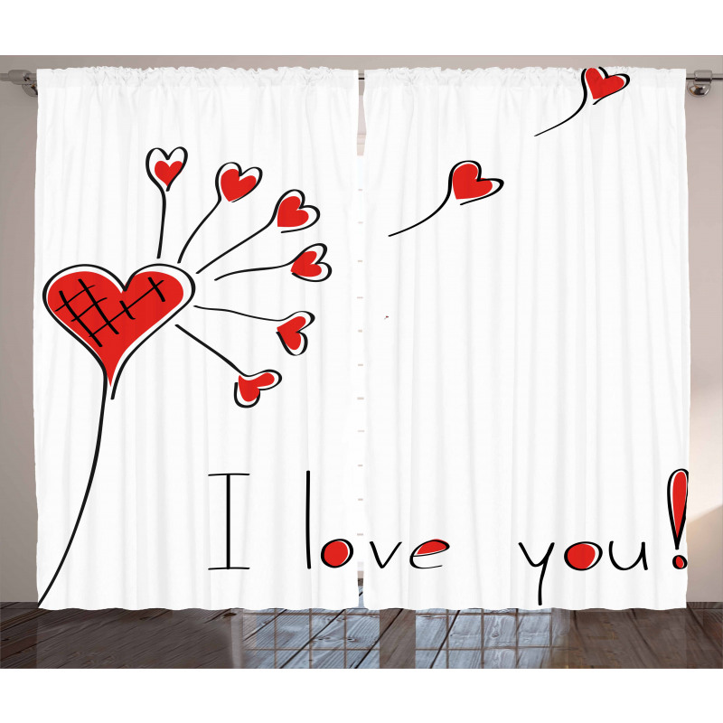 Dandelion with Hearts Curtain