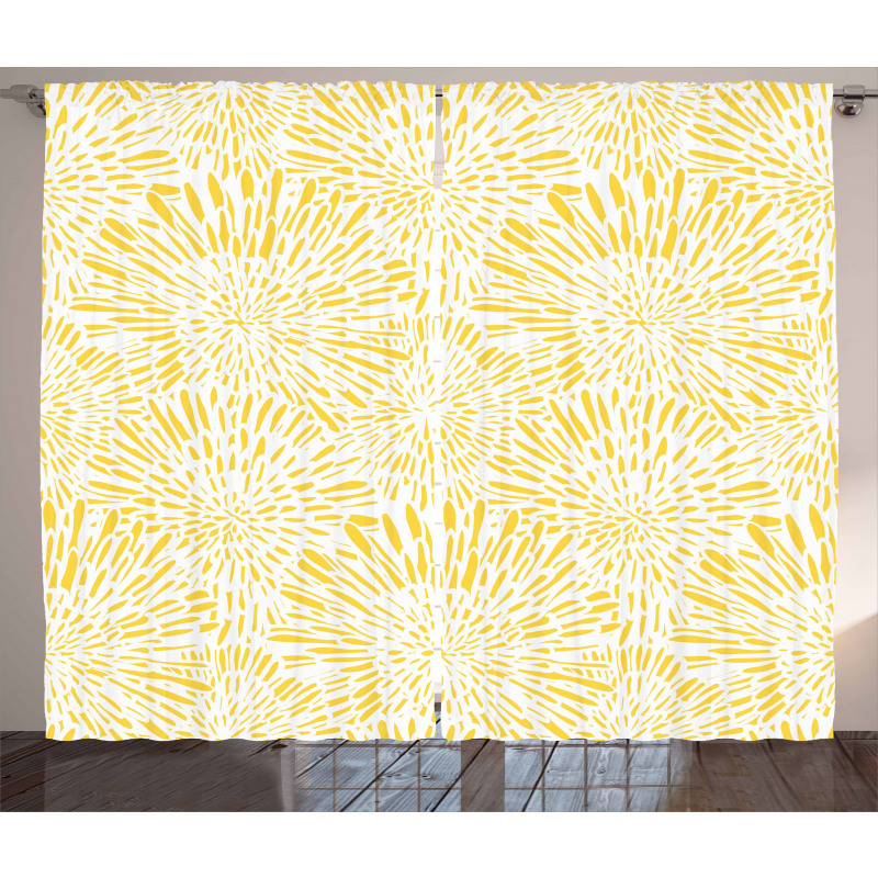 Dandelions Asters Abstract Curtain