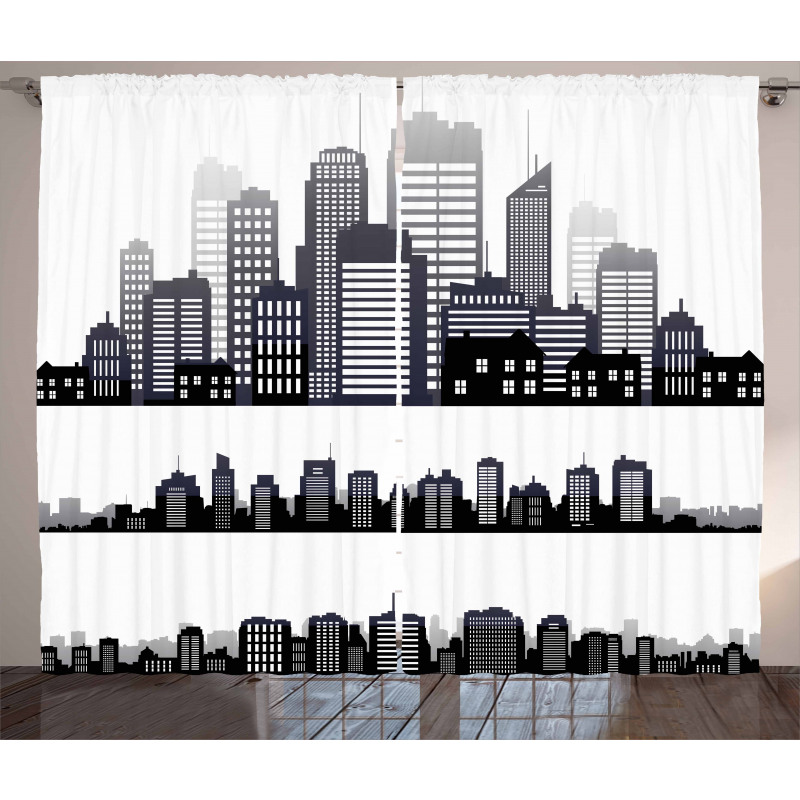 Long Buildings Skyline Curtain