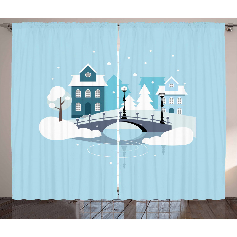 Winter Season Composition Curtain