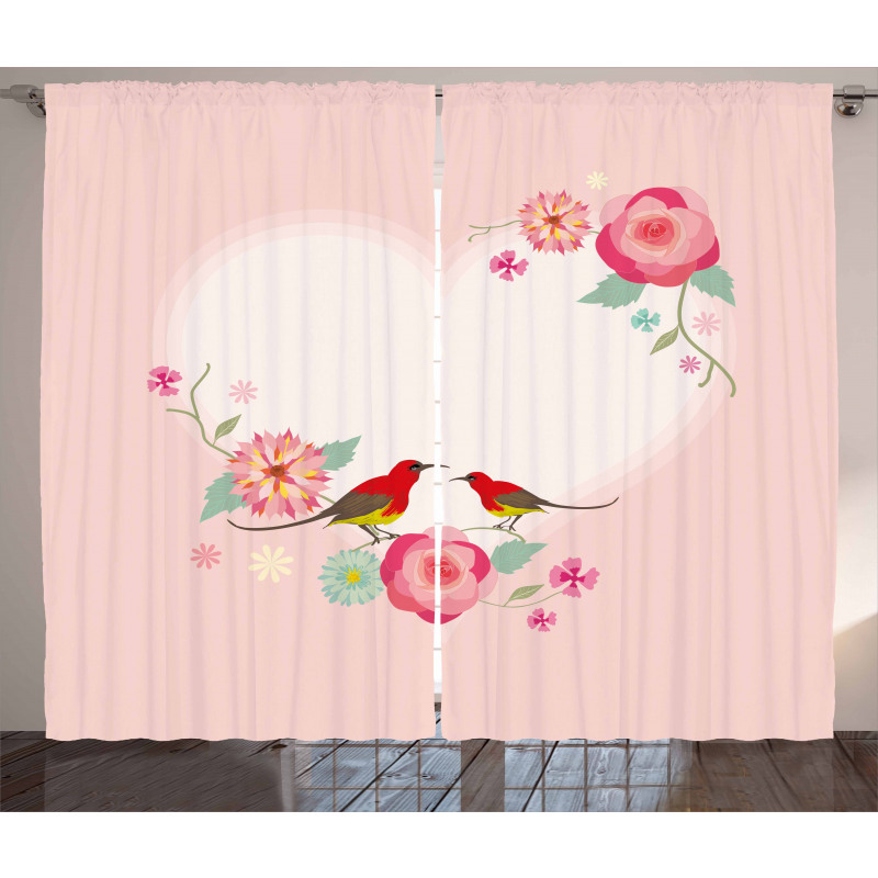 Valentines Day Motif Curtain