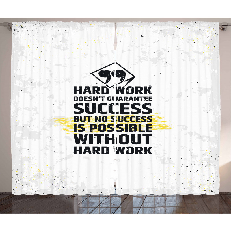 Hard Work Words Curtain