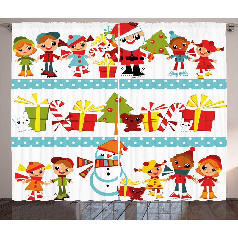 Joy Children Santa Curtain