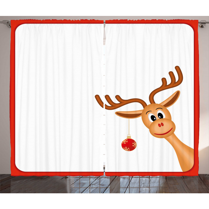 Reindeer Xmas Theme Curtain