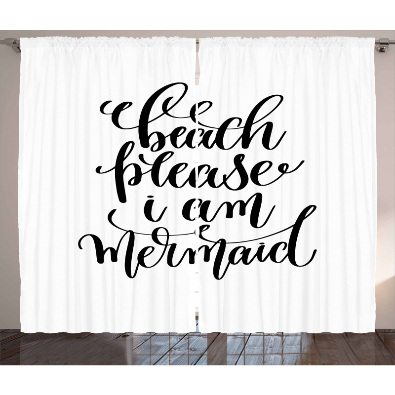 Cool Font Mermaid Theme Curtain