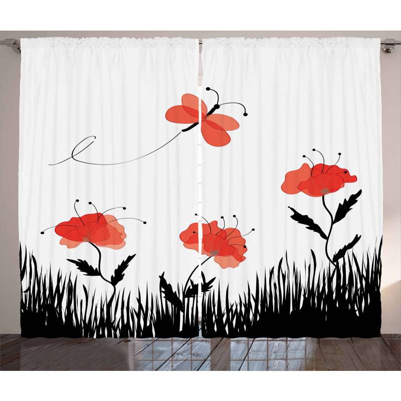 Abstract Pastoral Field Curtain