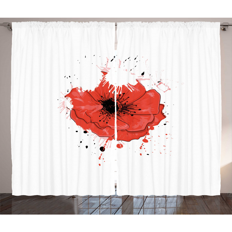 Head of Opiate Flower Art Curtain