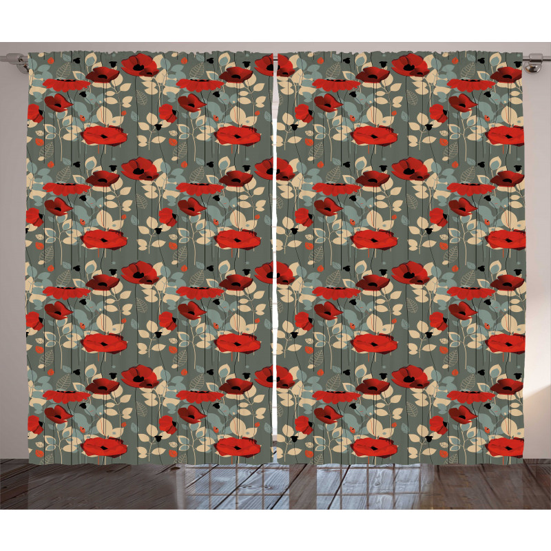 Modern Floral Garden Curtain