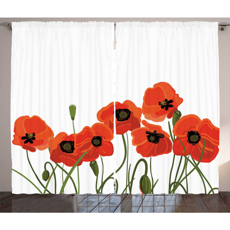 Vibrant Blossoms Bouquet Curtain