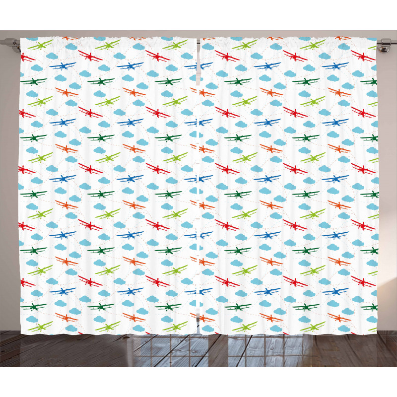 Colorful Retro Travel Curtain