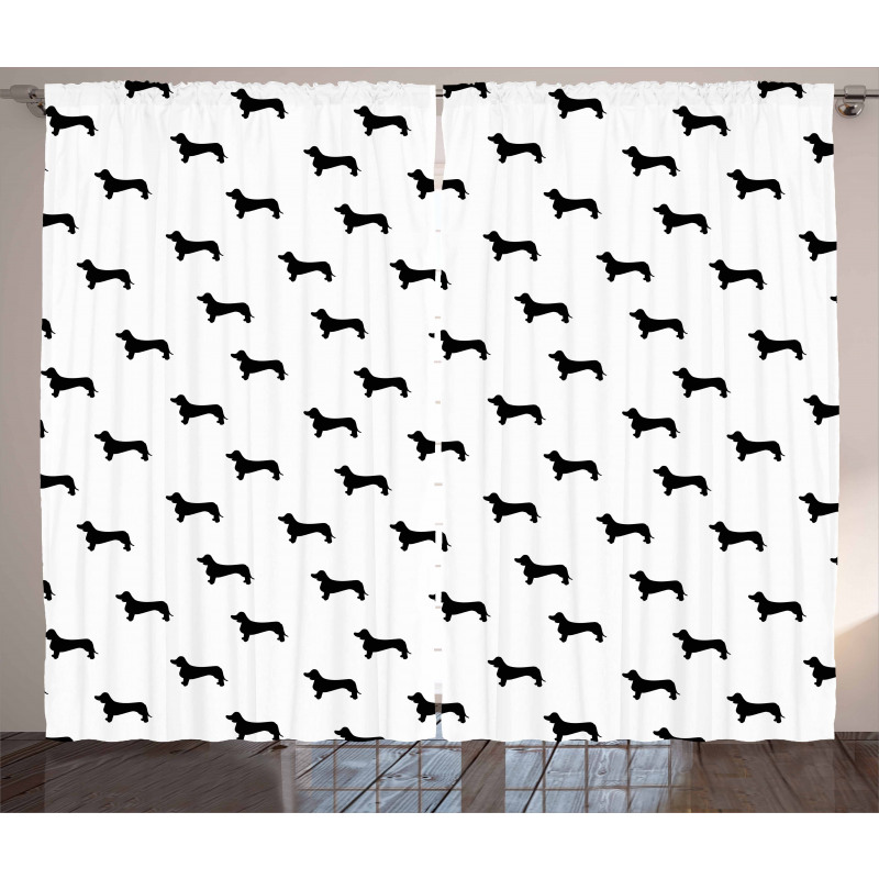 Pet Canine Silhouette Curtain