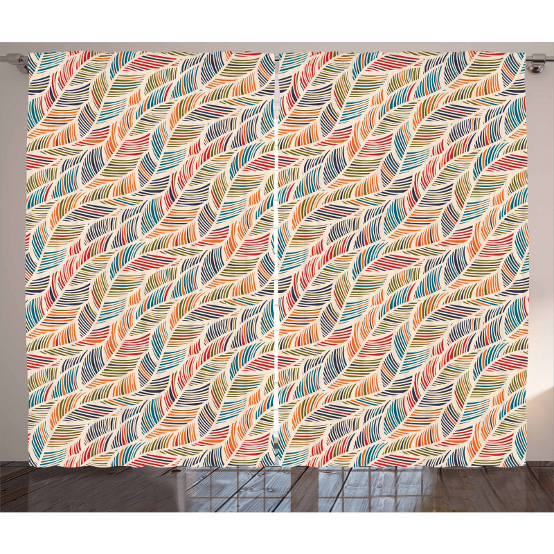 Abstract Feather Wave Curtain
