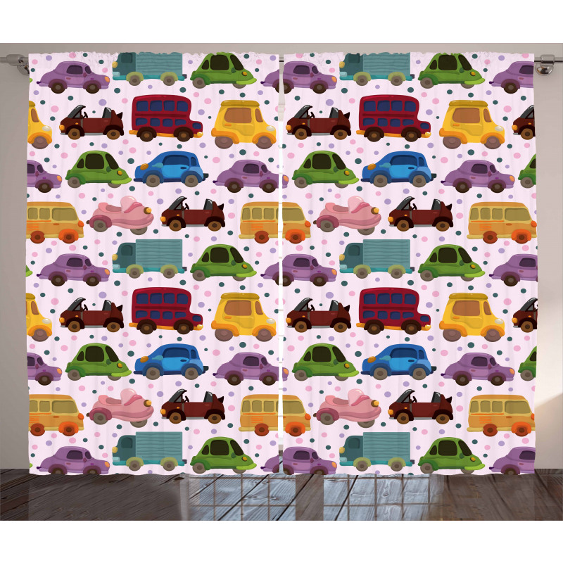 Cartoon Vehicle Design Curtain