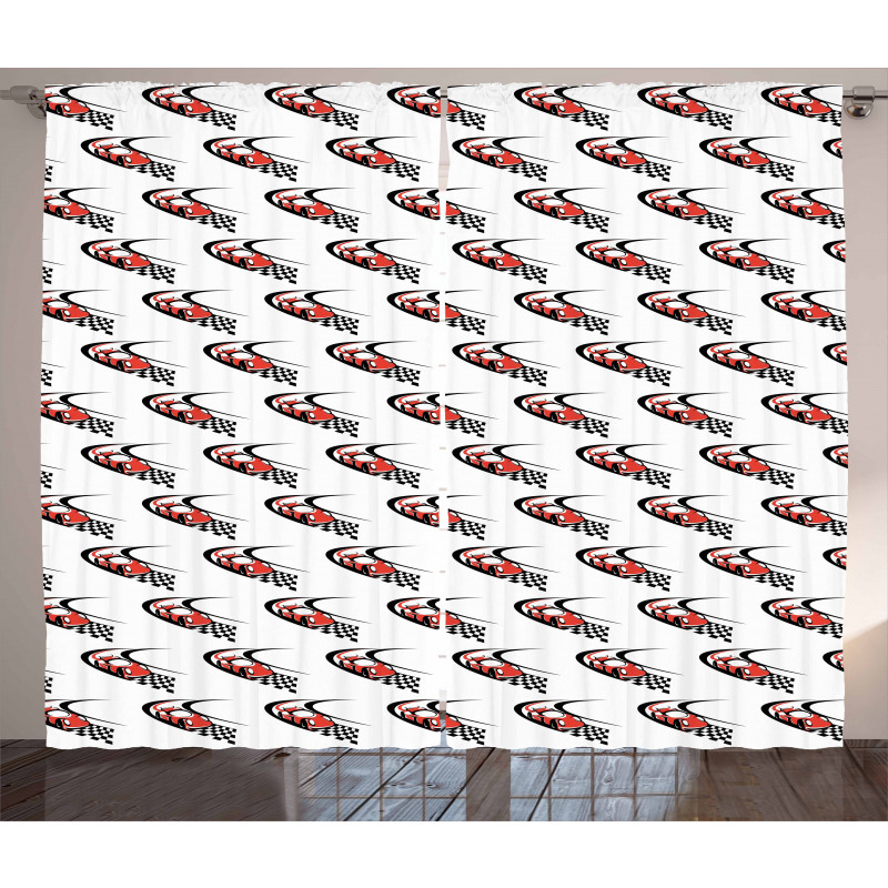 Formula Race Rally Win Curtain