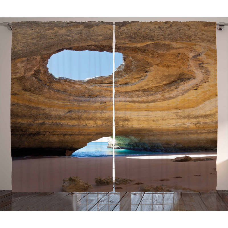 Sea Cave Benagil Portugal Curtain
