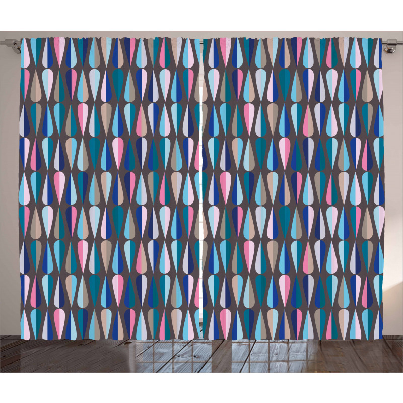 Colored Drop Shapes Curtain