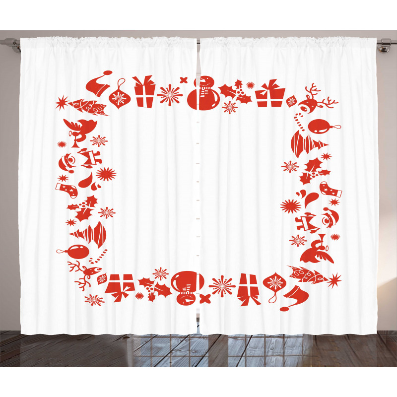 Santa Trees Baubles Curtain