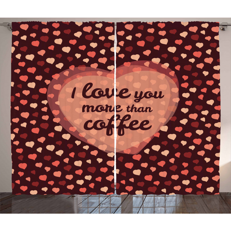 Coffee and Hearts Curtain