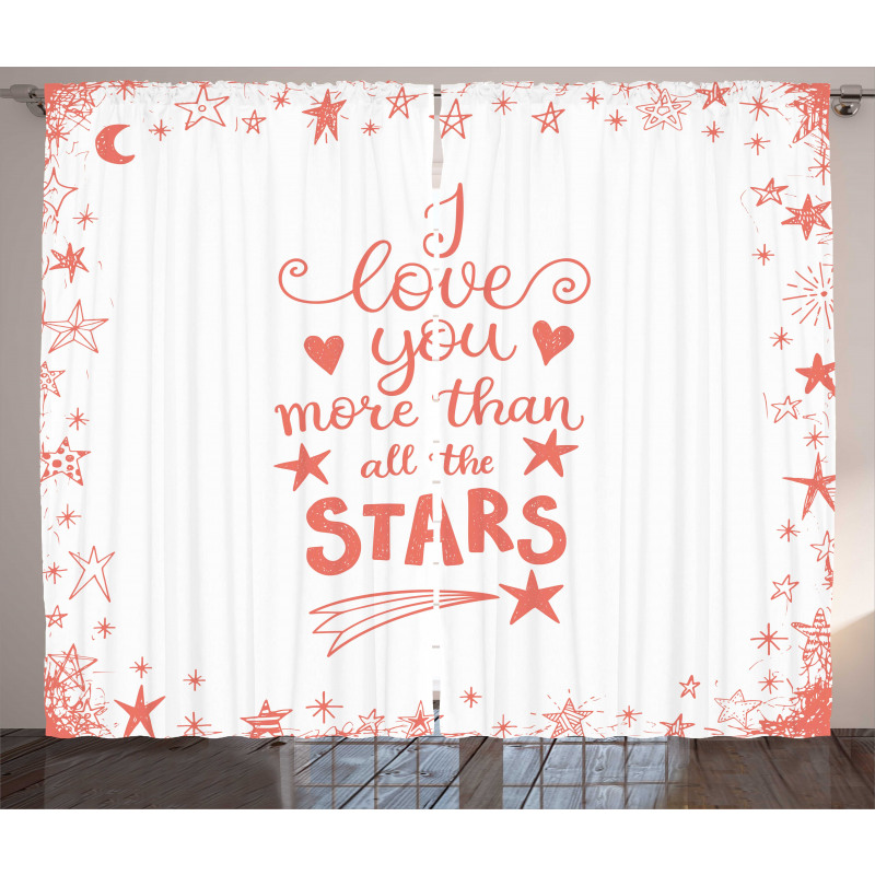 Stars Words Art Curtain